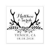 Tampon Auto-encreur Timbre pour mariage Hipster Antlers, Enregistrer L (Design)