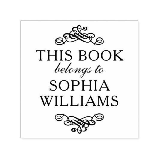 Tampon Auto-encreur Timbre Romantique auto-Inking Ce Livre Appartient  (Design)