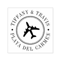 Timbre Style Passeport de destination Coeur d'avio