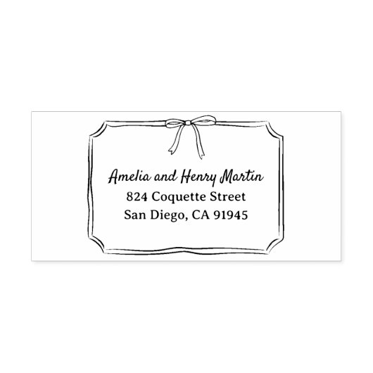 Tampon Auto-encreur Timeless Coquette Bow Mariage Adresse de retour (Design)