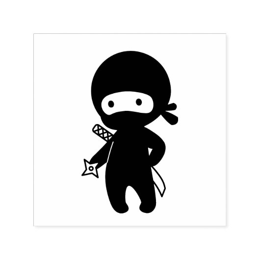 Tampon Auto-encreur Tiny Ninja tenant l'étoile à lancer (Design)