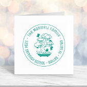 Tampon Auto-encreur Tiny Ninjas dans Bonsai Tree Family Address Round