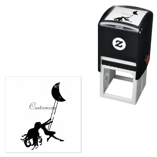 Tampon Auto-encreur Tonnerre à tête rouge pivotante Lune (En situation)