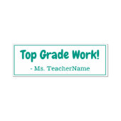 Tampon Auto-encreur "Top Grade Work" + Tutor Nom Timbre en caoutchouc (Design)