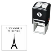 Tampon Auto-encreur Tour Eiffel Silhouette Prénom ou couple (En situation)