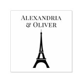 Tampon Auto-encreur Tour Eiffel Silhouette Prénom ou couple (Design)