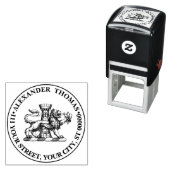 Tampon Auto-encreur Tour Lion Fleur de Lis Crest Emblem C (En situation)