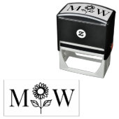 Tampon Auto-encreur Tournesol #3 Couple Mariage 2 Monogramme initial (En situation)