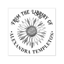 Tournesol floral #2B Nom de livre de bibliothèque 