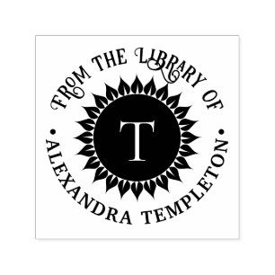 Tampon Auto-encreur Tournesol floral no 1 Nom initial du livre de la b