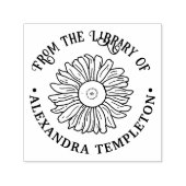 Tampon Auto-encreur Tournesol Rustique #1 Rond Nom du livre (Design)