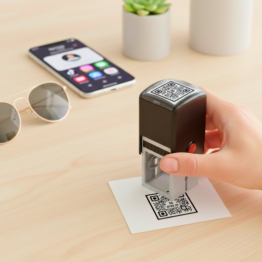 Tampon Auto-encreur Tout en un médias sociaux QR Code Scan Me Influenc