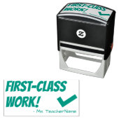 Tampon Auto-encreur "TRAVAIL DE PREMIÈRE CLASSE !" Remerciements Timbr (En situation)