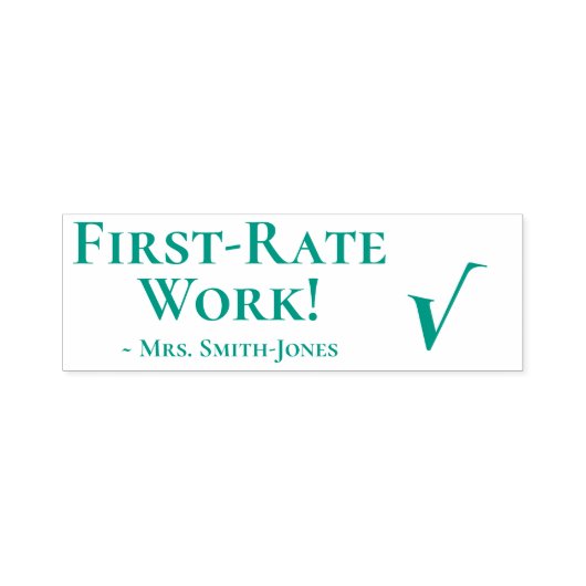 Tampon Auto-encreur "Travail de première qualité !" + Nom de l'instruc (Design)