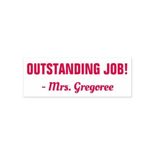 Tampon Auto-encreur "TRAVAIL EXCEPTIONNEL !" + Nom de l'enseignant per (Design)