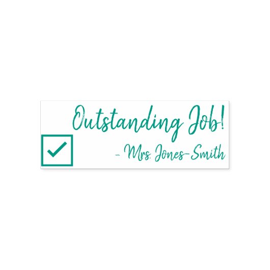 Tampon Auto-encreur "Travail exceptionnel !" + Nom de l'enseignant per (Design)