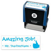 Tampon Auto-encreur "Travail Extraordinaire !" + Nom de l'enseignant p (En situation)