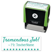 Tampon Auto-encreur "Travail formidable !" + Nom de l'enseignant Timbr (En situation)
