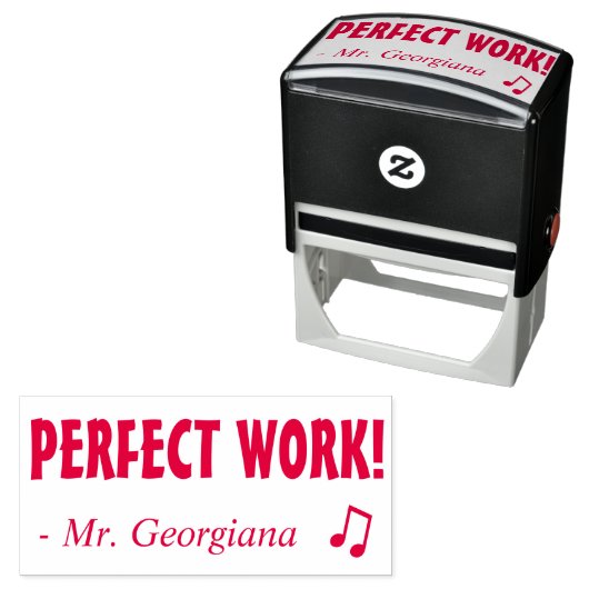 Tampon Auto-encreur "TRAVAIL PARFAIT !" Classement du tampon en caoutc (En situation)