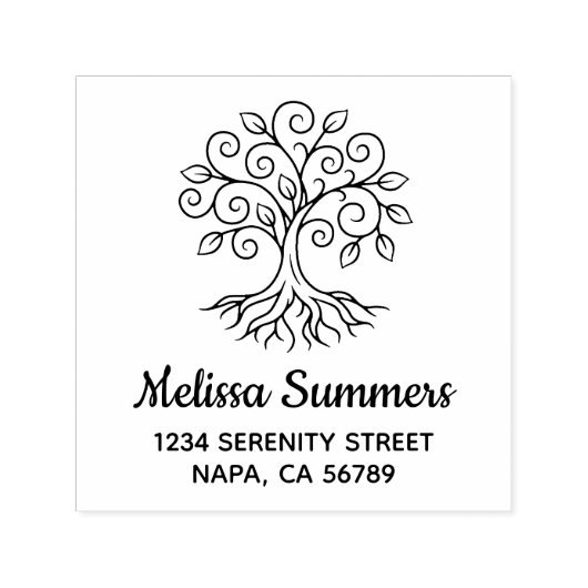 Tampon Auto-encreur Tree of Life Address (Design)