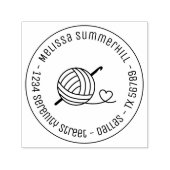 Tampon Auto-encreur Tricot Crochet Fil Adresse ronde 1 (Design)