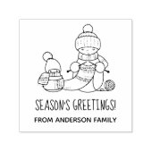 Tampon Auto-encreur Tricot Snowman Joyeuses Fêtes (Design)