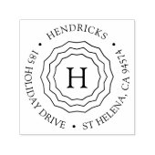 Tampon Auto-encreur Triple image Monogramme Ronde Adresse de retour (Design)