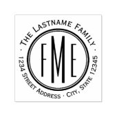 Tampon Auto-encreur Triple Monogramme - Nom Adresse de retour Art Déco (Design)