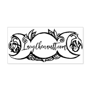 Tampon Auto-encreur Triple Moon Bloom pagan symbole wiccan lune