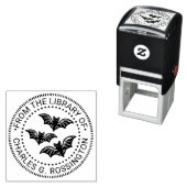 Tampon Auto-encreur Trois Chauves-Souris Volantes Effrayantes Nom du l (En situation)