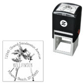 Tampon Auto-encreur Tropical Palm Trees Adresse de retour (En situation)