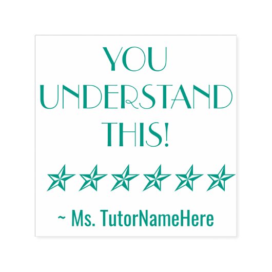 Tampon Auto-encreur "TU COMPRENDS ÇA !" + Nom du Tuteur Personnalisé (Design)