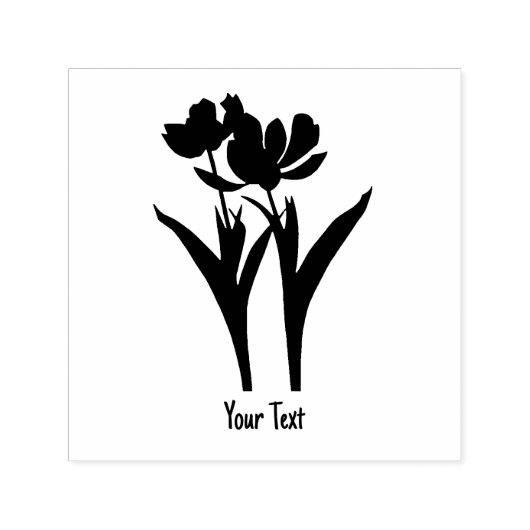 Tampon Auto-encreur Tulipes avec texte (Design)