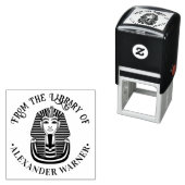 Tampon Auto-encreur Tutankhamen Funéraire Masque Bibliothèque Nom du l (En situation)