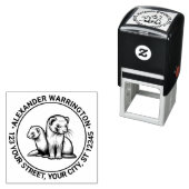 Tampon Auto-encreur Two Cute Ferrets Nom Adresse de retour (En situation)