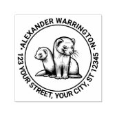 Tampon Auto-encreur Two Cute Ferrets Nom Adresse de retour (Design)