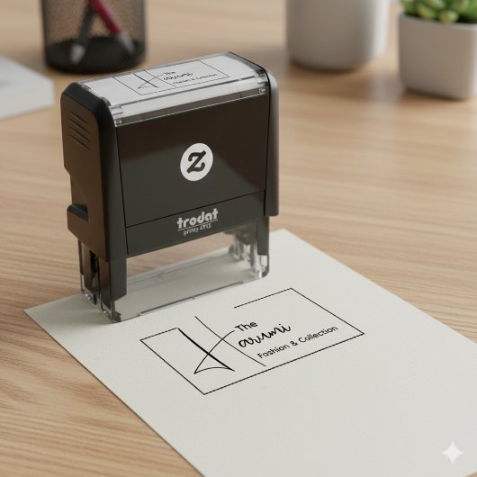 Tampon Auto-encreur Typographie Entreprise Initiale Minimale Logo Mode