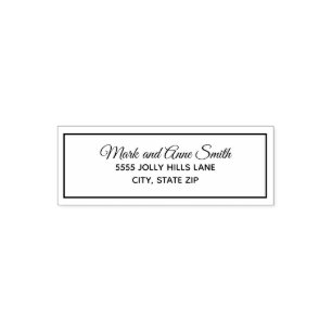 Tampon Auto-encreur Typographie Famille Nom Nom Nom Nom Adresse de ret