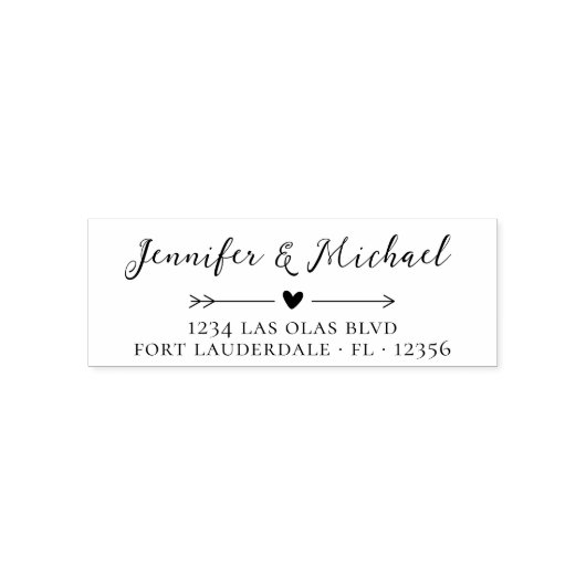 Tampon Auto-encreur Typographie minimale Script Mariage Adresse de ret (Design)