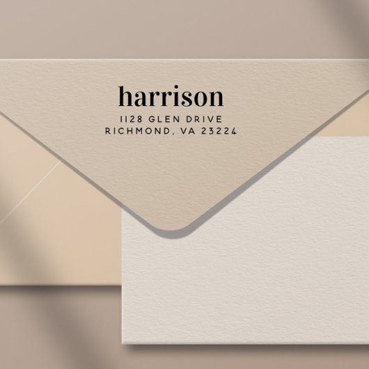 Tampon Auto-encreur Typographie moderne minimale Nom Adresse de retour