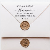 Tampon Auto-encreur Typographie moderne minimale Nom Retour Adresse pe