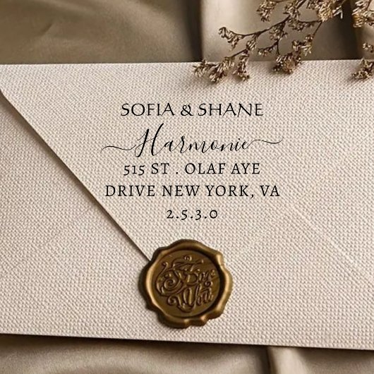 Tampon Auto-encreur Typographie moderne minimale Nom Retour Adresse pe