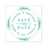 Tampon Auto-encreur Typographie Moderne & Wreath Design Enregistrer La (Design)