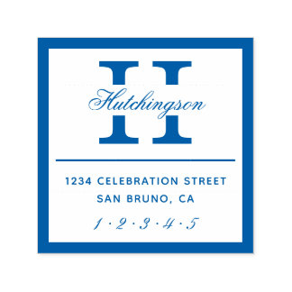 Tampon Auto-encreur Typographie Monogramme Classique | Adresse de reto