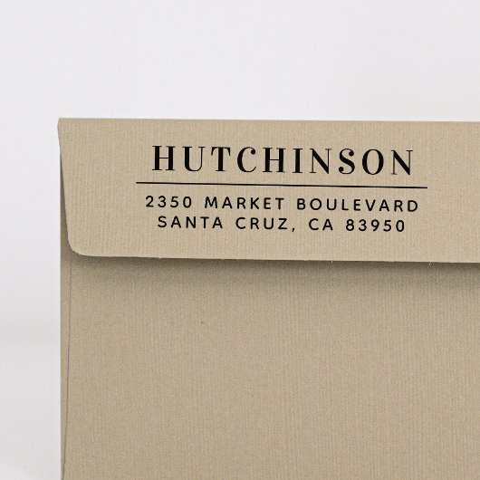 Tampon Auto-encreur Typographie simple Nom de famille Adresse de retou