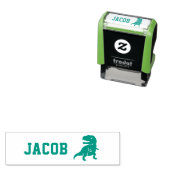 Tampon Auto-encreur Tyrannosaurus Rex Dinosaur Silhouette Nom des enfa (En situation)