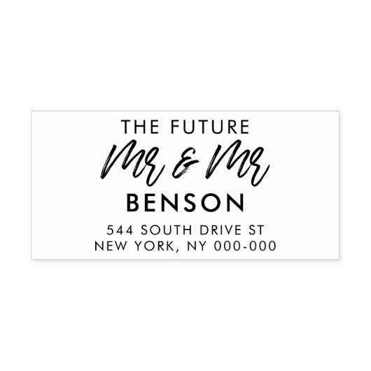 Tampon Auto-encreur Un avenir moderne M. & M. gay mariage adresse de r (Design)