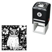 Tampon Auto-encreur Un Chat Coloré (En situation)