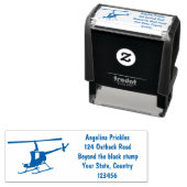 Tampon Auto-encreur Un joli hélicoptère de dessin animé jaune (En situation)