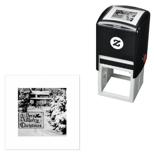 Tampon Auto-encreur Un très joyeux Noël classique hiver traditionnel (En situation)